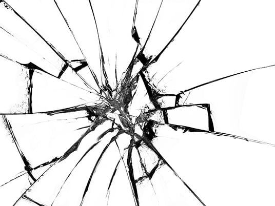 Broken glass on white background , texture backdrop object design