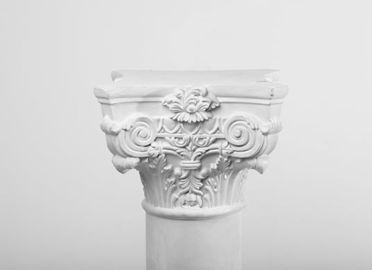 White column on white background